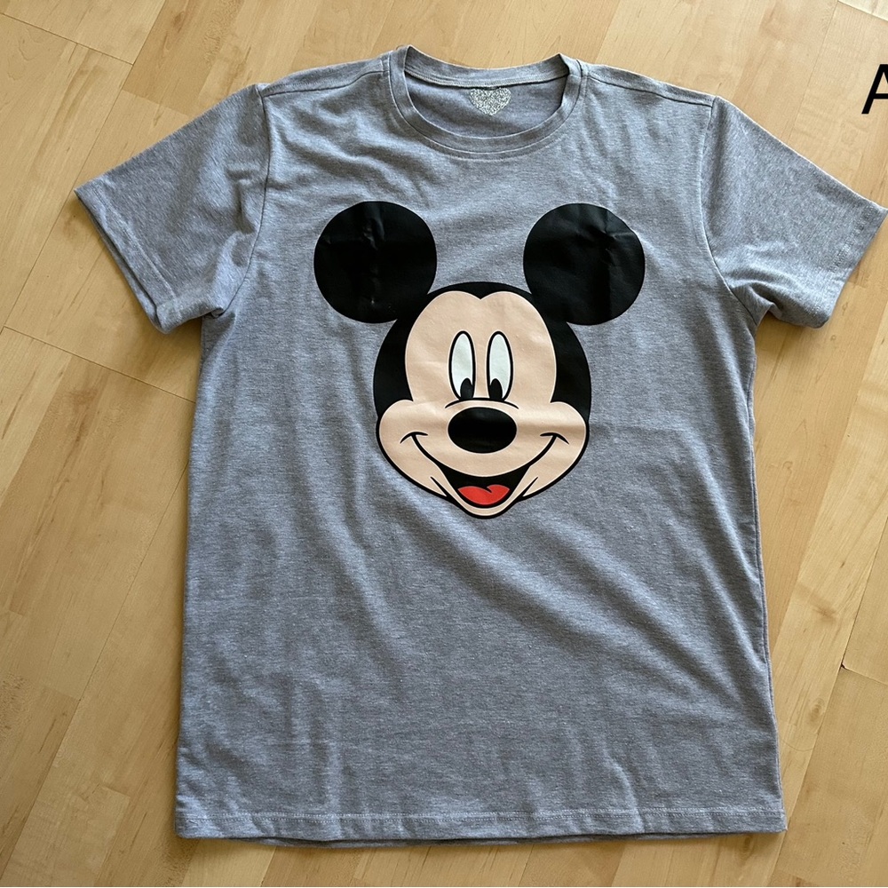 Gray T-Shirt with Mickey Mouse Graphic